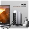 AXAGON HMC-WL9 Wieloportowy hub USB 9in1, 10Gbps, 3xUSB-A, 1xUSB-C, DP 8K/60Hz, HDMI 4K/60Hz, PD 100W, GLAN, 100cm USB-C kabel, 